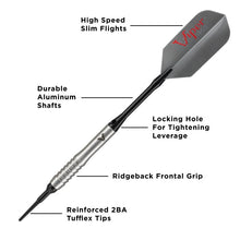 Load image into Gallery viewer, Viper V-Factor 90% Tungsten Soft Tip Darts Shark Fin Barrel 20 Grams
