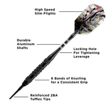 Load image into Gallery viewer, Viper Black Magic Soft Tip Darts 6 Knurled Rings 18 Grams Soft-Tip Darts Viper 
